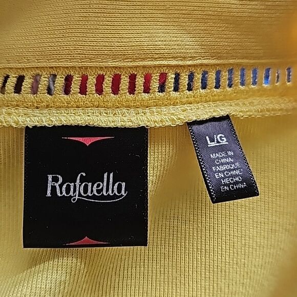 Raffaello Open Cardigan, Yellow with Open Stitch trim/pockets, Size L - Picture 6 of 7